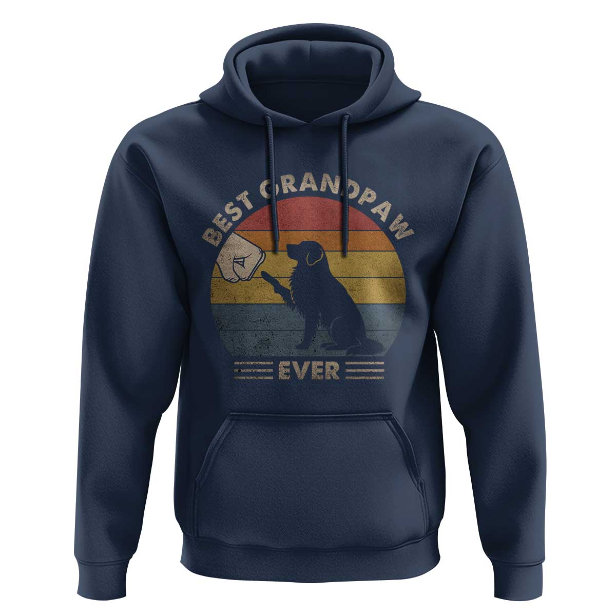 Best Grandpaw Ever Hoodie Retro Dog Grandpa Fathers Day Gift From Dog - Wonder Print Shop