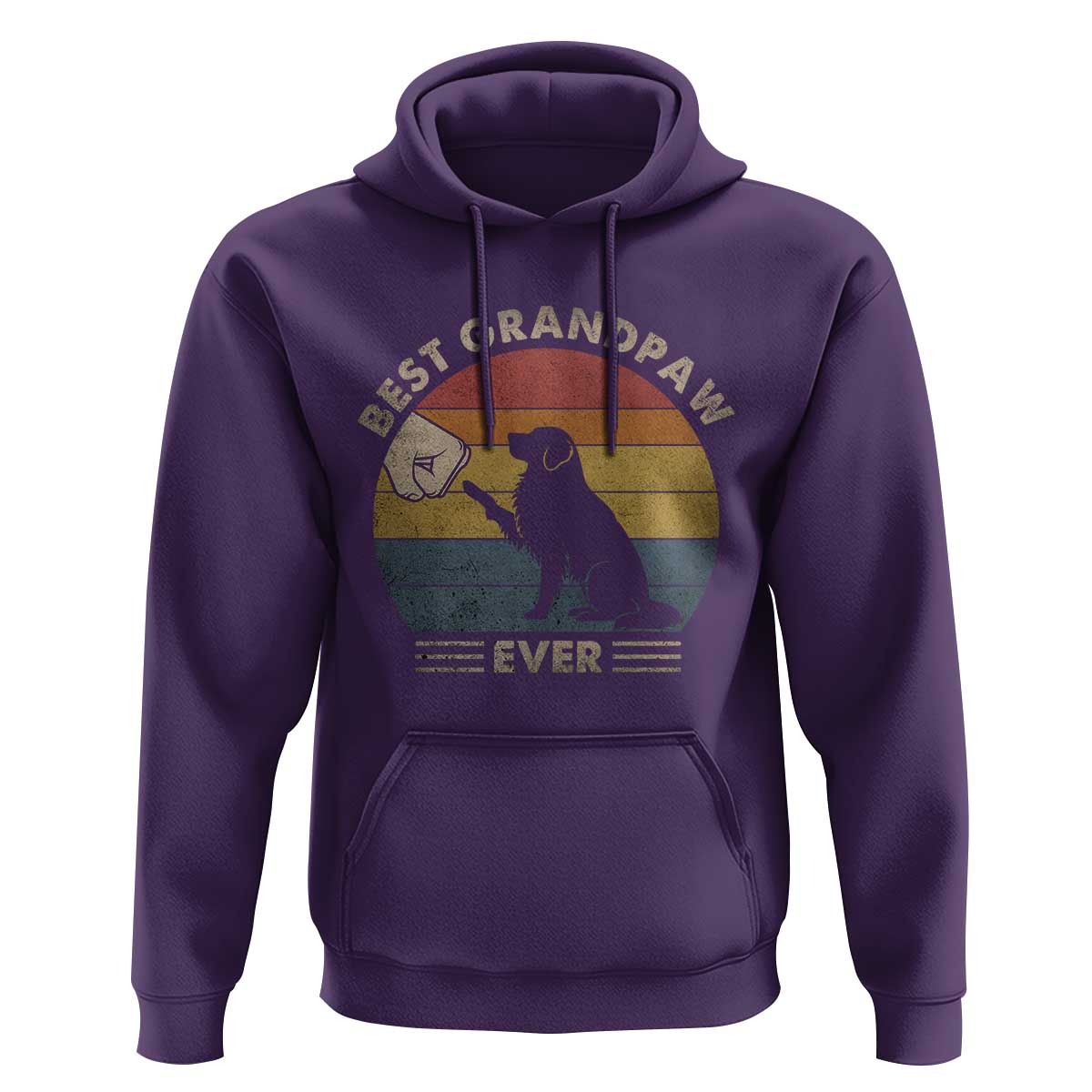 Best Grandpaw Ever Hoodie Retro Dog Grandpa Fathers Day Gift From Dog - Wonder Print Shop