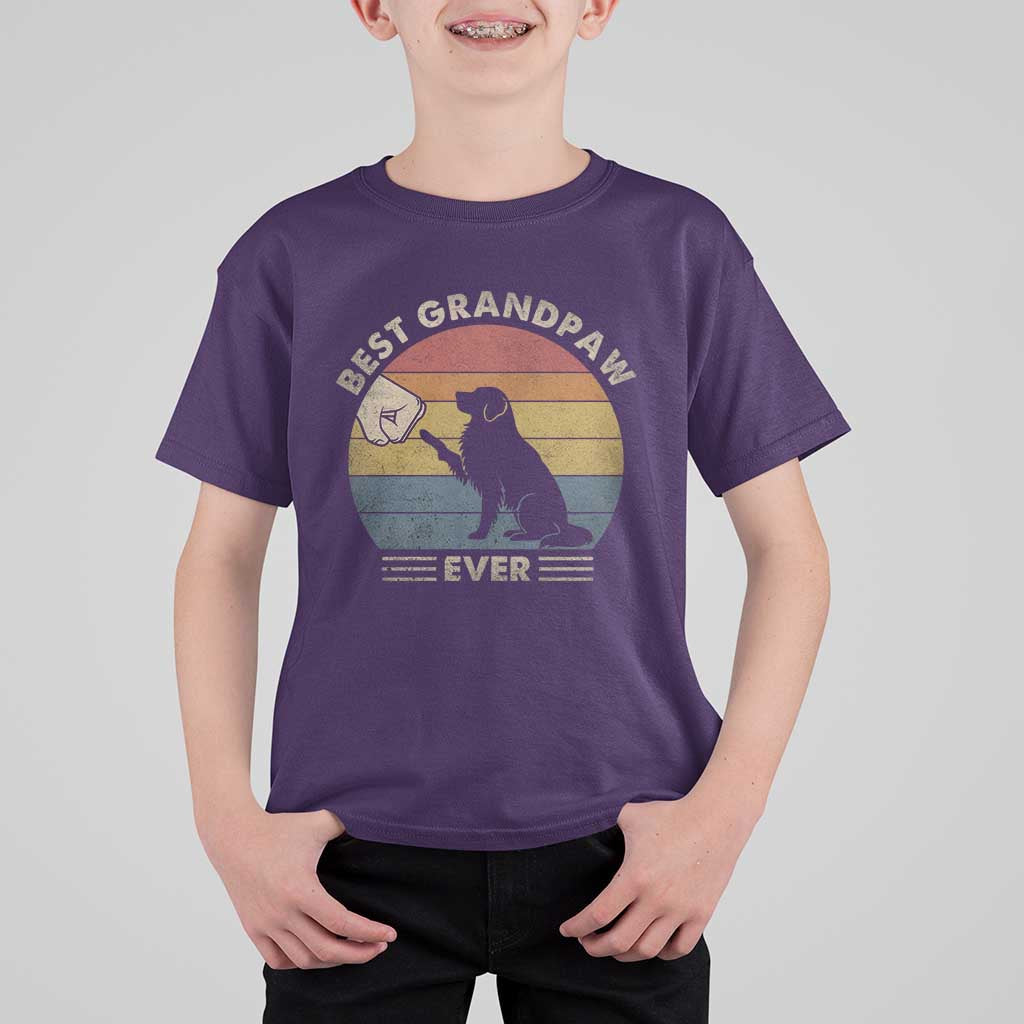 Best Grandpaw Ever T Shirt For Kid Retro Dog Grandpa Fathers Day Gift From Dog - Wonder Print Shop