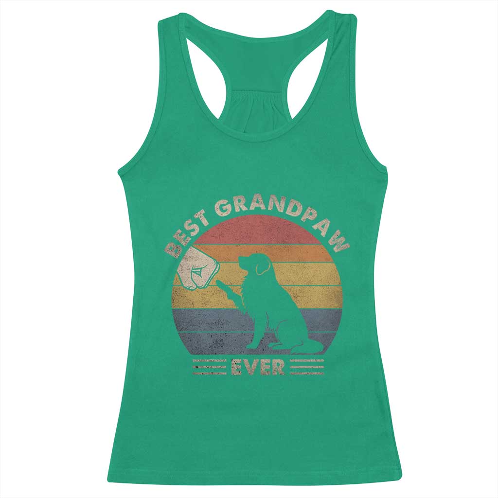 Best Grandpaw Ever Racerback Tank Top Retro Dog Grandpa Fathers Day Gift From Dog - Wonder Print Shop