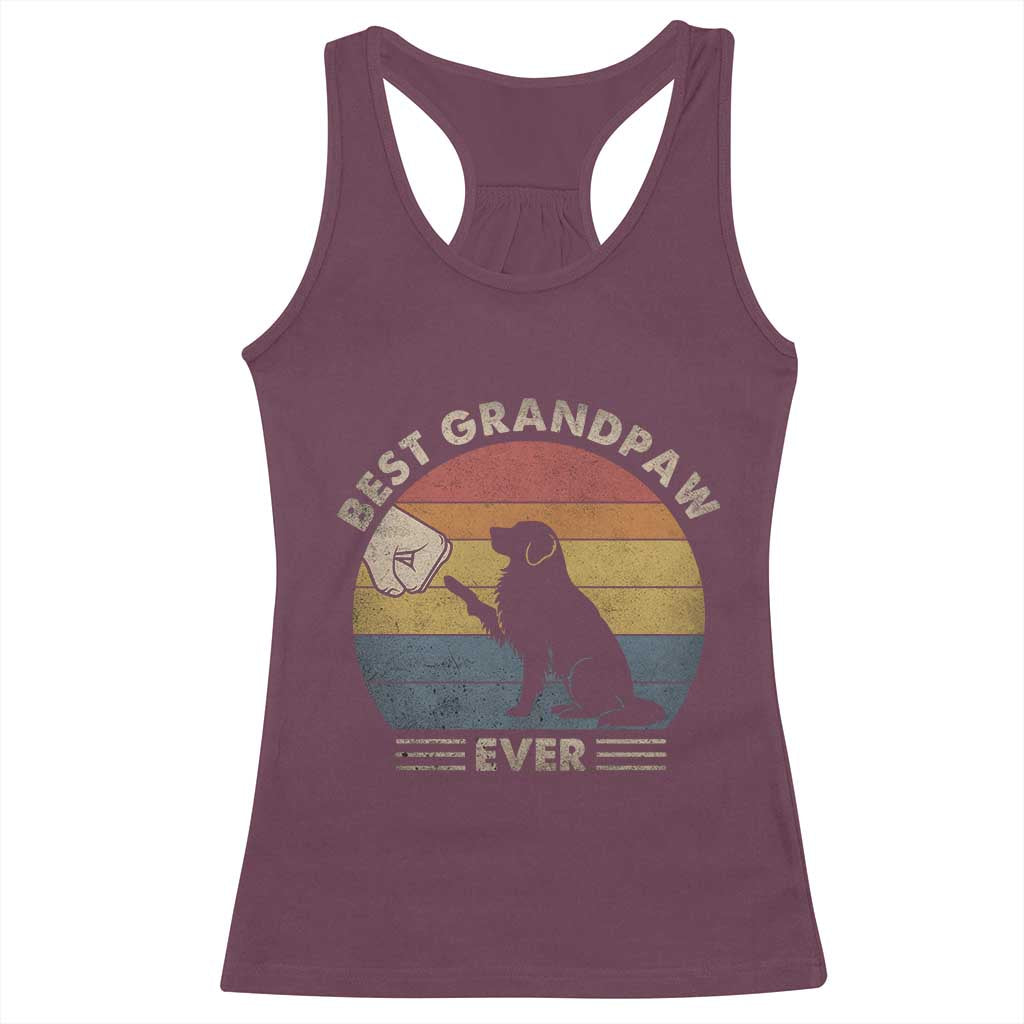 Best Grandpaw Ever Racerback Tank Top Retro Dog Grandpa Fathers Day Gift From Dog - Wonder Print Shop