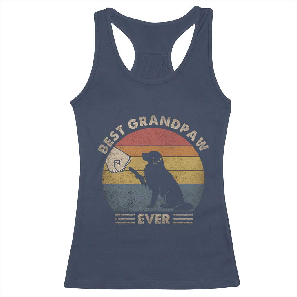 Best Grandpaw Ever Racerback Tank Top Retro Dog Grandpa Fathers Day Gift From Dog - Wonder Print Shop
