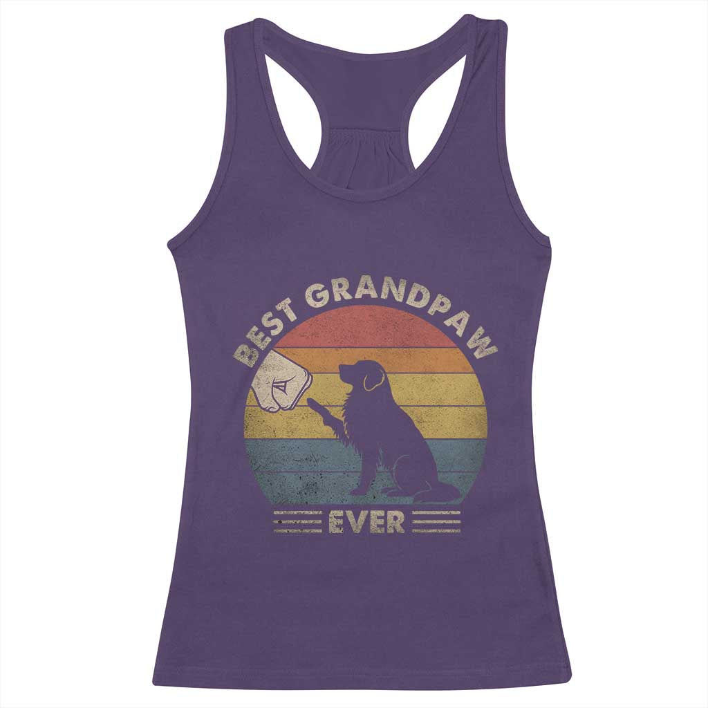 Best Grandpaw Ever Racerback Tank Top Retro Dog Grandpa Fathers Day Gift From Dog - Wonder Print Shop