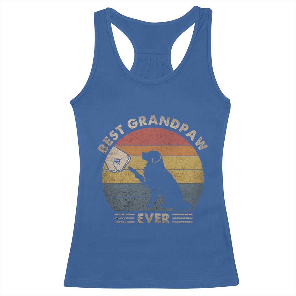 Best Grandpaw Ever Racerback Tank Top Retro Dog Grandpa Fathers Day Gift From Dog - Wonder Print Shop