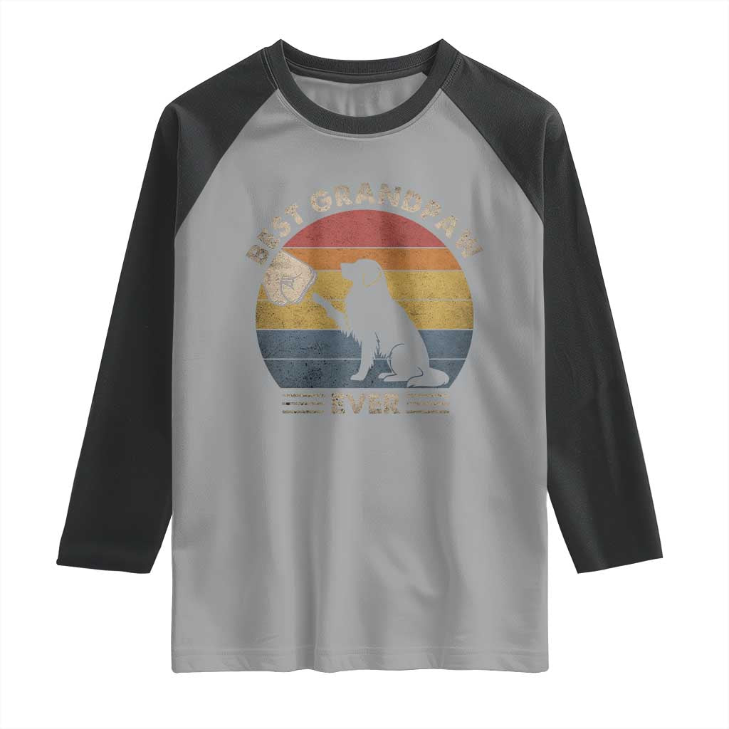 Best Grandpaw Ever Raglan Shirt Retro Dog Grandpa Fathers Day Gift From Dog - Wonder Print Shop