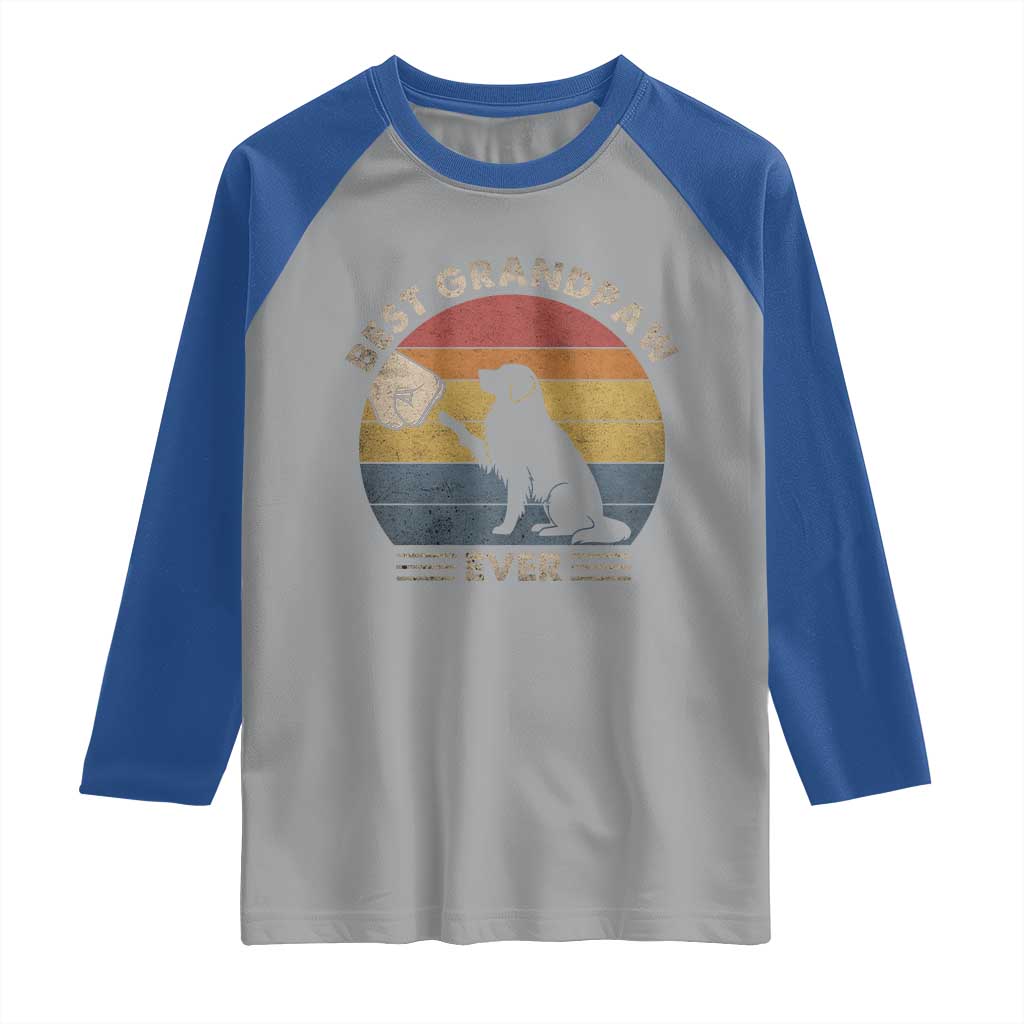 Best Grandpaw Ever Raglan Shirt Retro Dog Grandpa Fathers Day Gift From Dog - Wonder Print Shop
