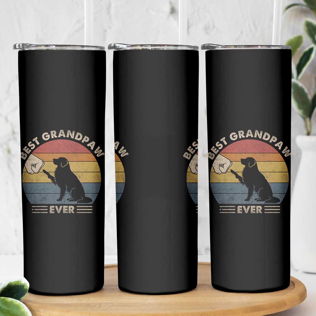 Best Grandpaw Ever Skinny Tumbler Retro Dog Grandpa Fathers Day Gift From Dog - Wonder Print Shop