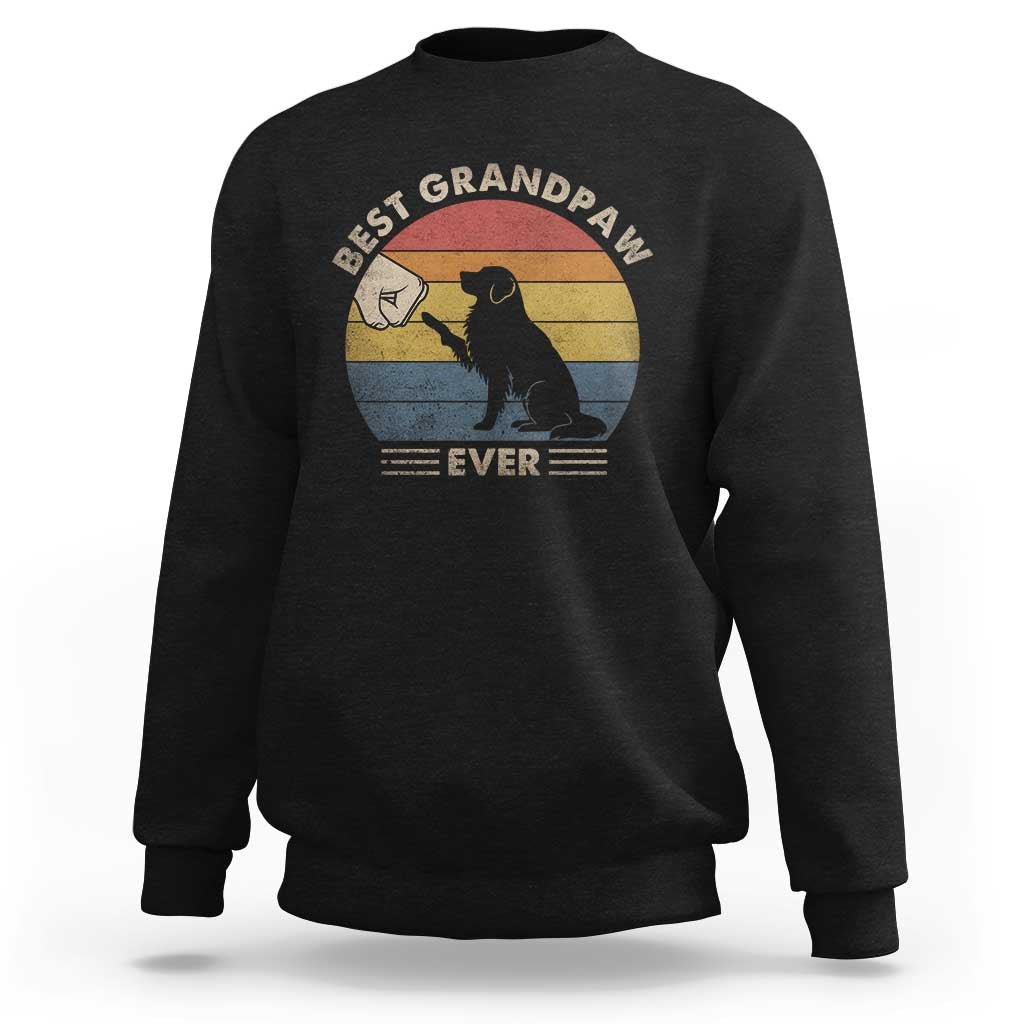 Best Grandpaw Ever Sweatshirt Retro Dog Grandpa Fathers Day Gift From Dog - Wonder Print Shop