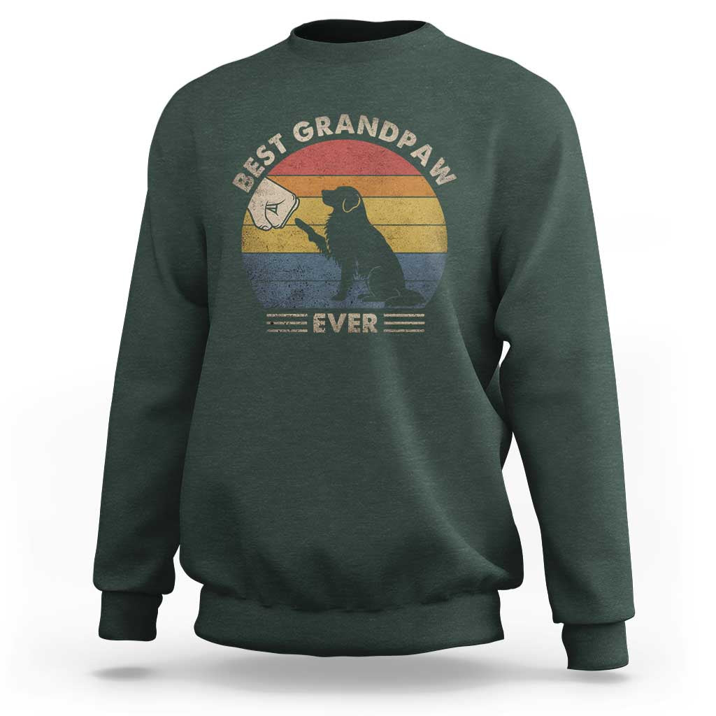 Best Grandpaw Ever Sweatshirt Retro Dog Grandpa Fathers Day Gift From Dog - Wonder Print Shop