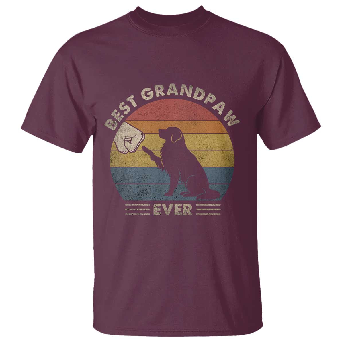 Best Grandpaw Ever T Shirt Retro Dog Grandpa Fathers Day Gift From Dog - Wonder Print Shop