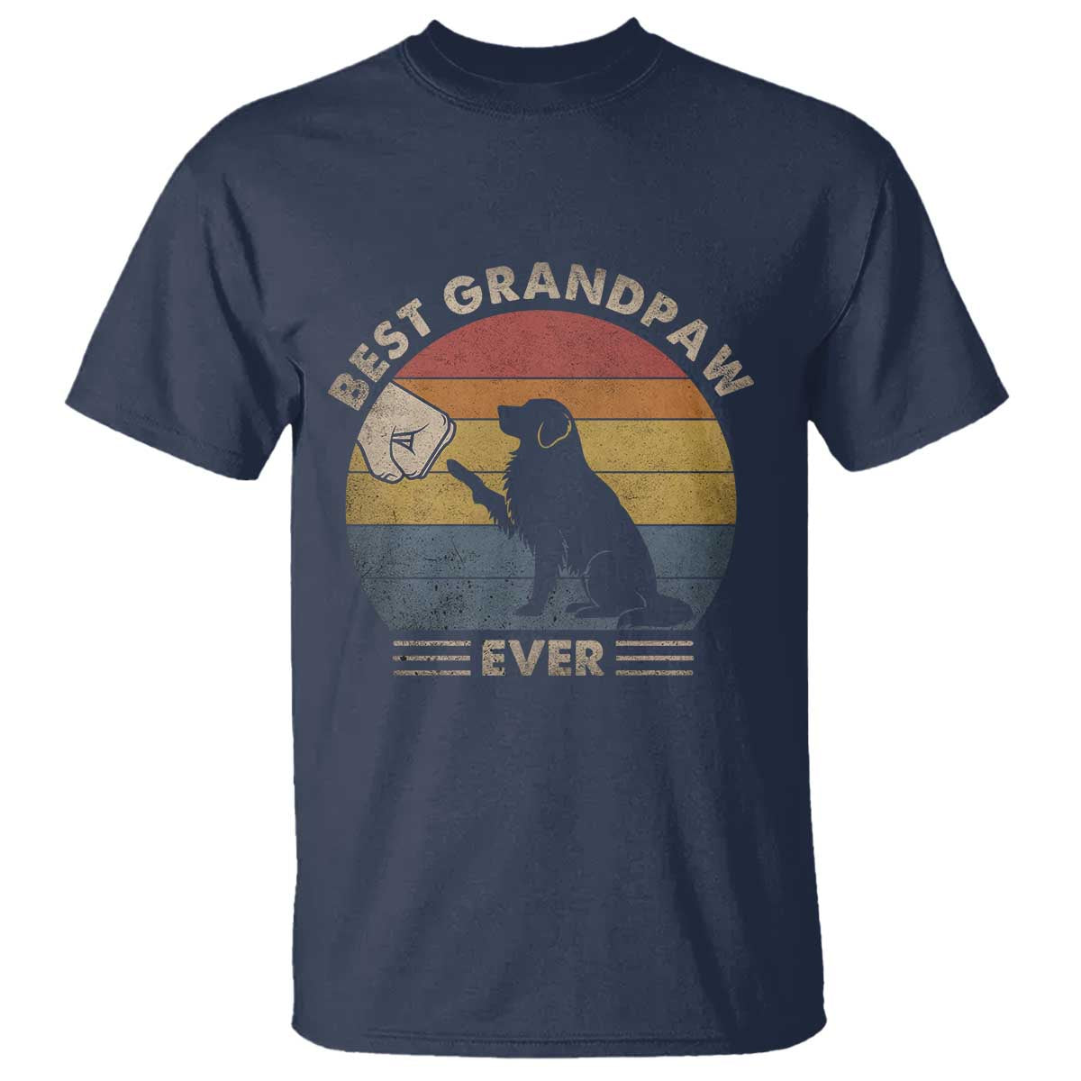 Best Grandpaw Ever T Shirt Retro Dog Grandpa Fathers Day Gift From Dog - Wonder Print Shop