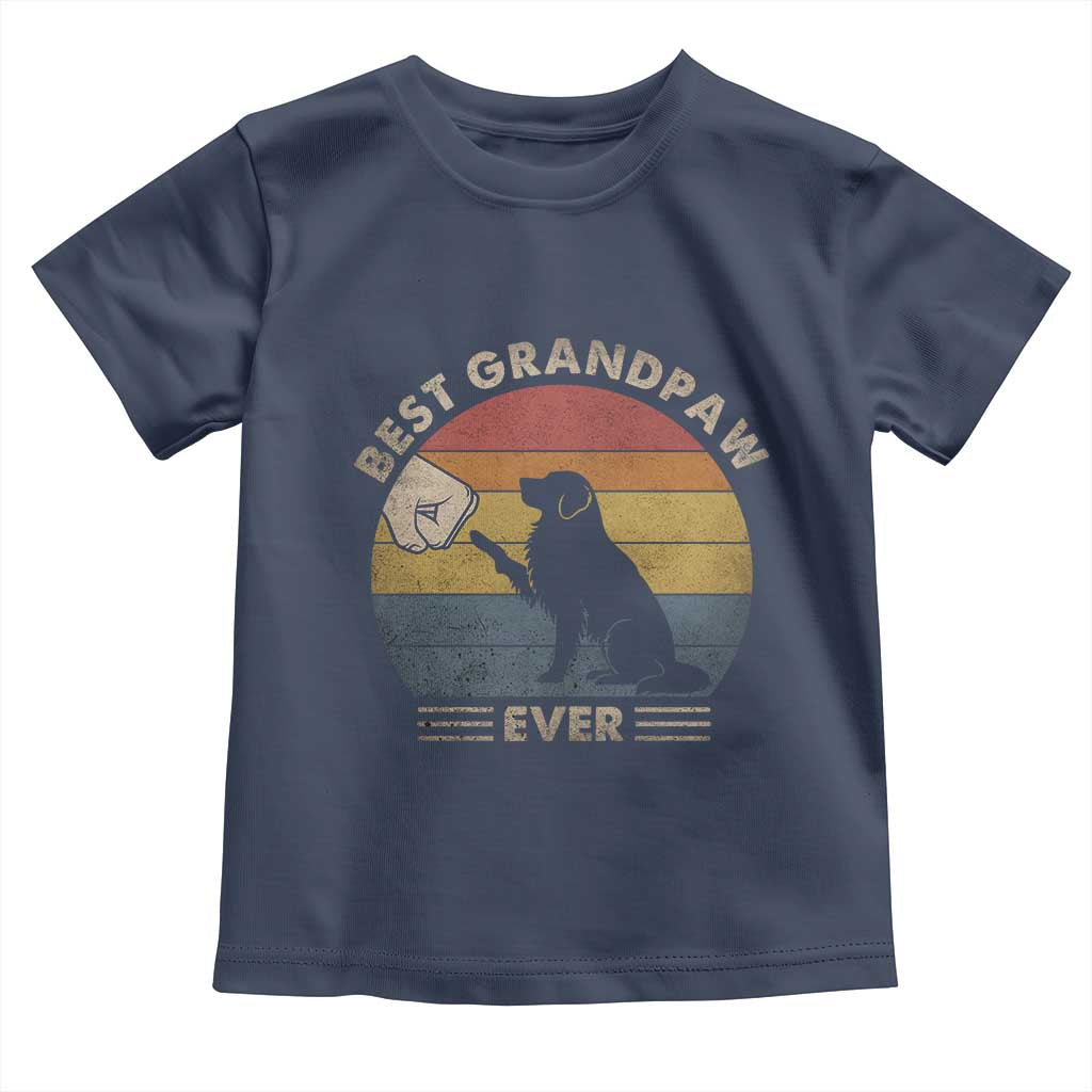 Best Grandpaw Ever Toddler T Shirt Retro Dog Grandpa Fathers Day Gift From Dog - Wonder Print Shop