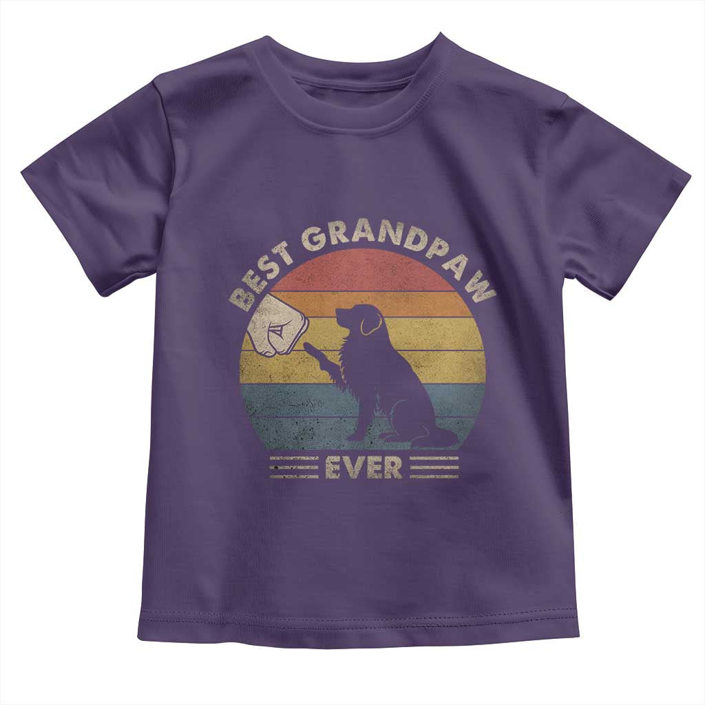 Best Grandpaw Ever Toddler T Shirt Retro Dog Grandpa Fathers Day Gift From Dog - Wonder Print Shop