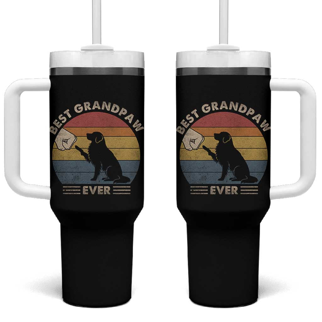 Best Grandpaw Ever Tumbler With Handle Retro Dog Grandpa Fathers Day Gift From Dog - Wonder Print Shop