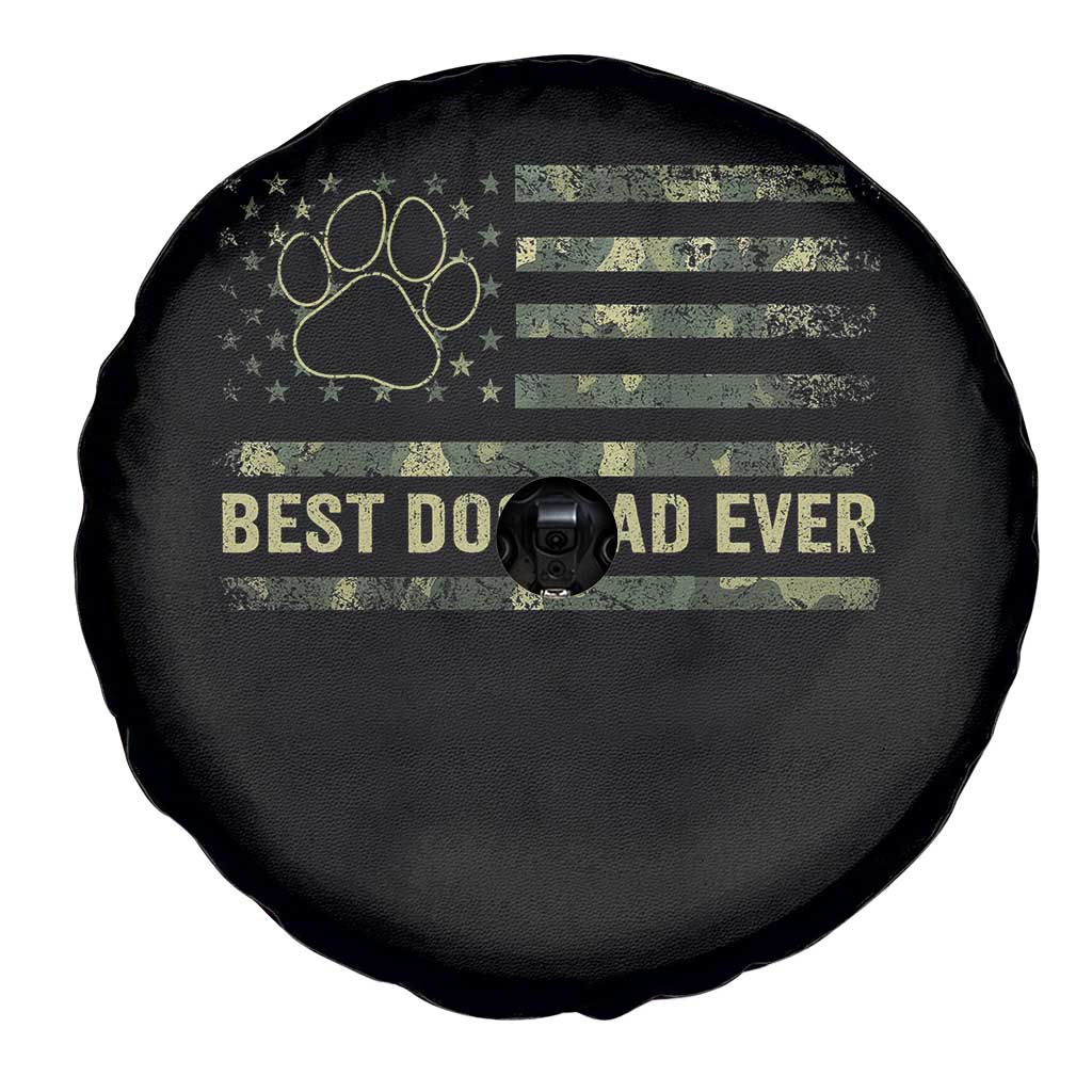 Best Dog Dad Ever Spare Tire Cover Camo American Flag USA Fathers Day Gift for Dog Lovers - Wonder Print Shop
