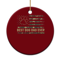 Best Dog Dad Ever Ceramic Ornament Camo American Flag USA Fathers Day Gift for Dog Lovers - Wonder Print Shop