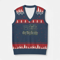 Best Dog Dad Ever V-Neck Knit Sweater Vest Camo American Flag USA Fathers Day Gift for Dog Lovers - Wonder Print Shop