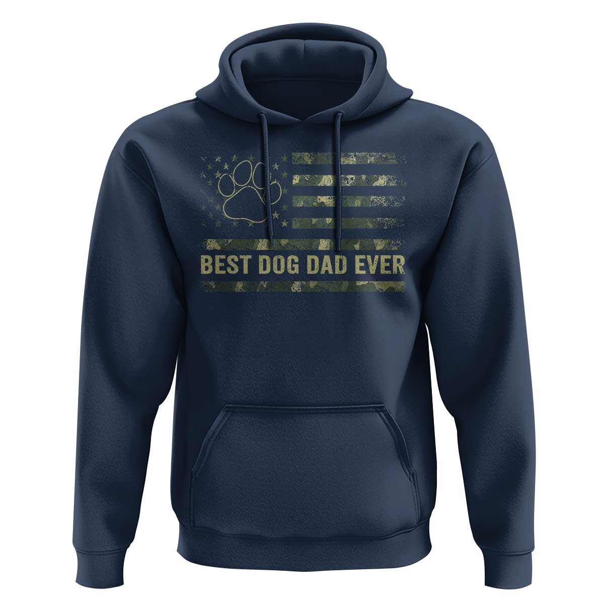 Best Dog Dad Ever Hoodie Camo American Flag USA Fathers Day Gift for Dog Lovers - Wonder Print Shop