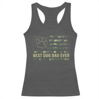 Best Dog Dad Ever Racerback Tank Top Camo American Flag USA Fathers Day Gift for Dog Lovers - Wonder Print Shop