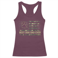 Best Dog Dad Ever Racerback Tank Top Camo American Flag USA Fathers Day Gift for Dog Lovers - Wonder Print Shop
