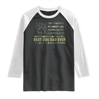 Best Dog Dad Ever Raglan Shirt Camo American Flag USA Fathers Day Gift for Dog Lovers - Wonder Print Shop