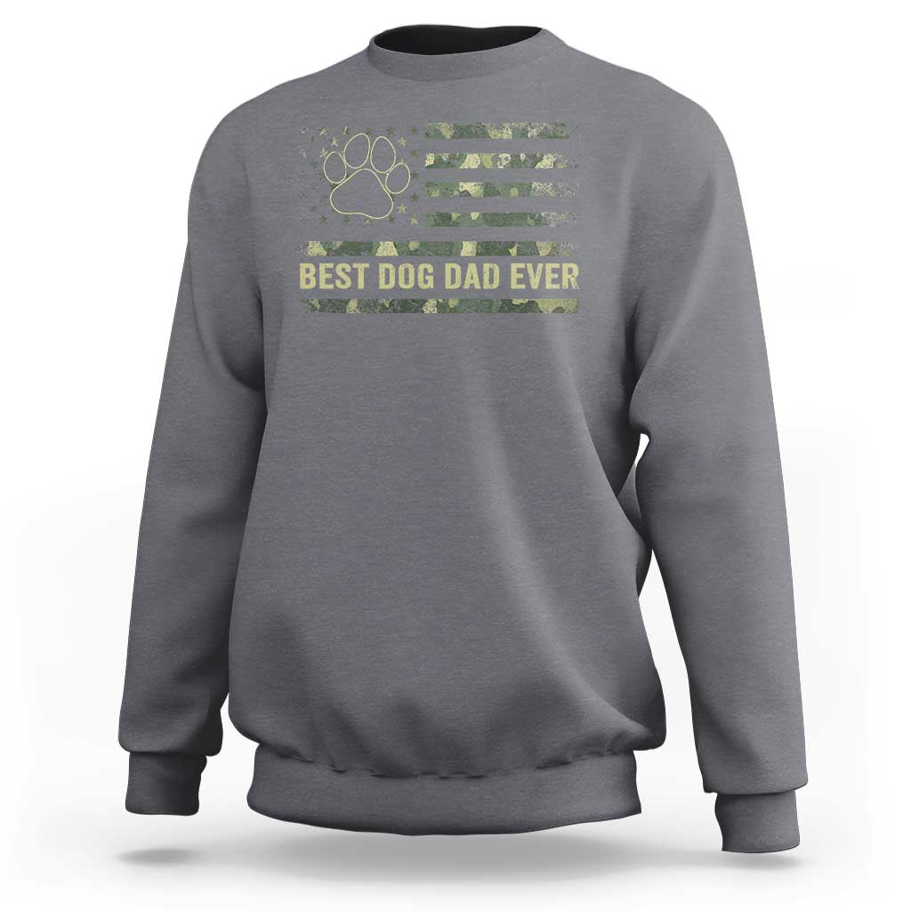 Best Dog Dad Ever Sweatshirt Camo American Flag USA Fathers Day Gift for Dog Lovers - Wonder Print Shop