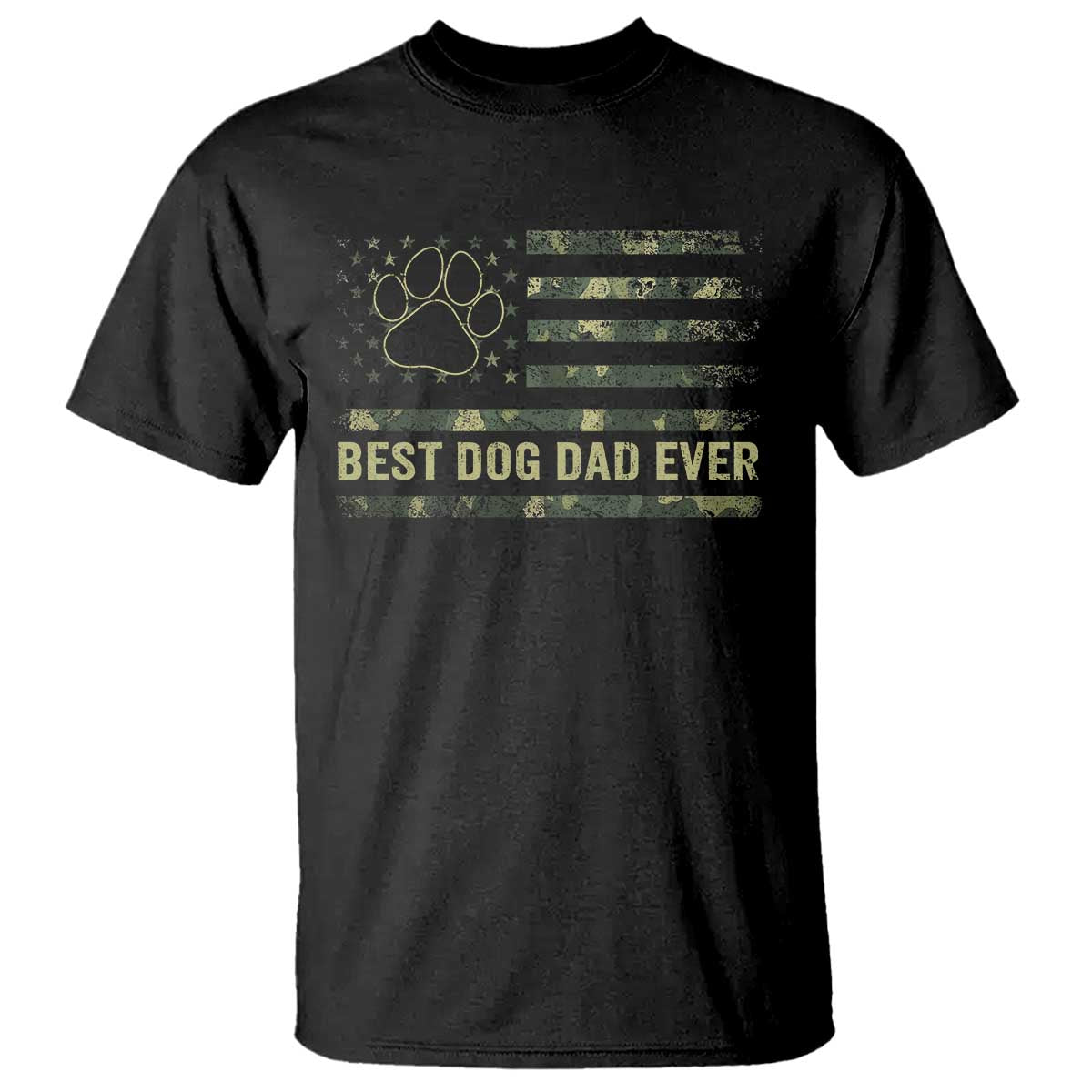 Best Dog Dad Ever T Shirt Camo American Flag USA Fathers Day Gift for Dog Lovers - Wonder Print Shop