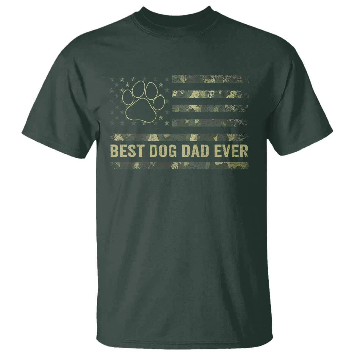 Best Dog Dad Ever T Shirt Camo American Flag USA Fathers Day Gift for Dog Lovers - Wonder Print Shop