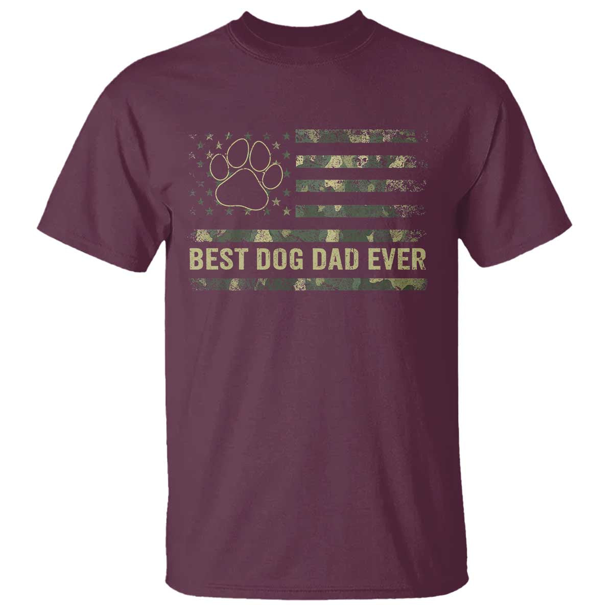 Best Dog Dad Ever T Shirt Camo American Flag USA Fathers Day Gift for Dog Lovers - Wonder Print Shop