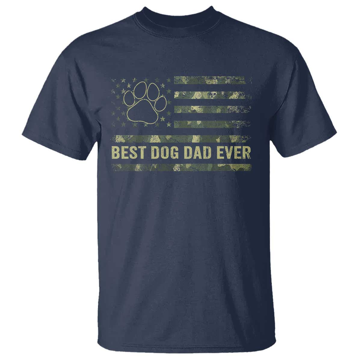 Best Dog Dad Ever T Shirt Camo American Flag USA Fathers Day Gift for Dog Lovers - Wonder Print Shop