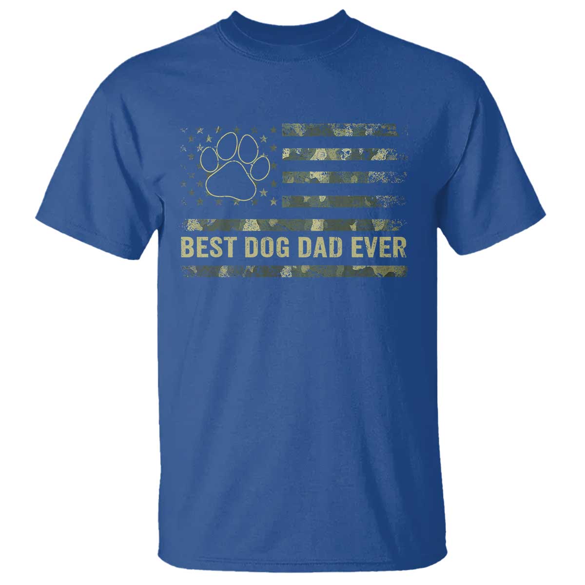 Best Dog Dad Ever T Shirt Camo American Flag USA Fathers Day Gift for Dog Lovers - Wonder Print Shop