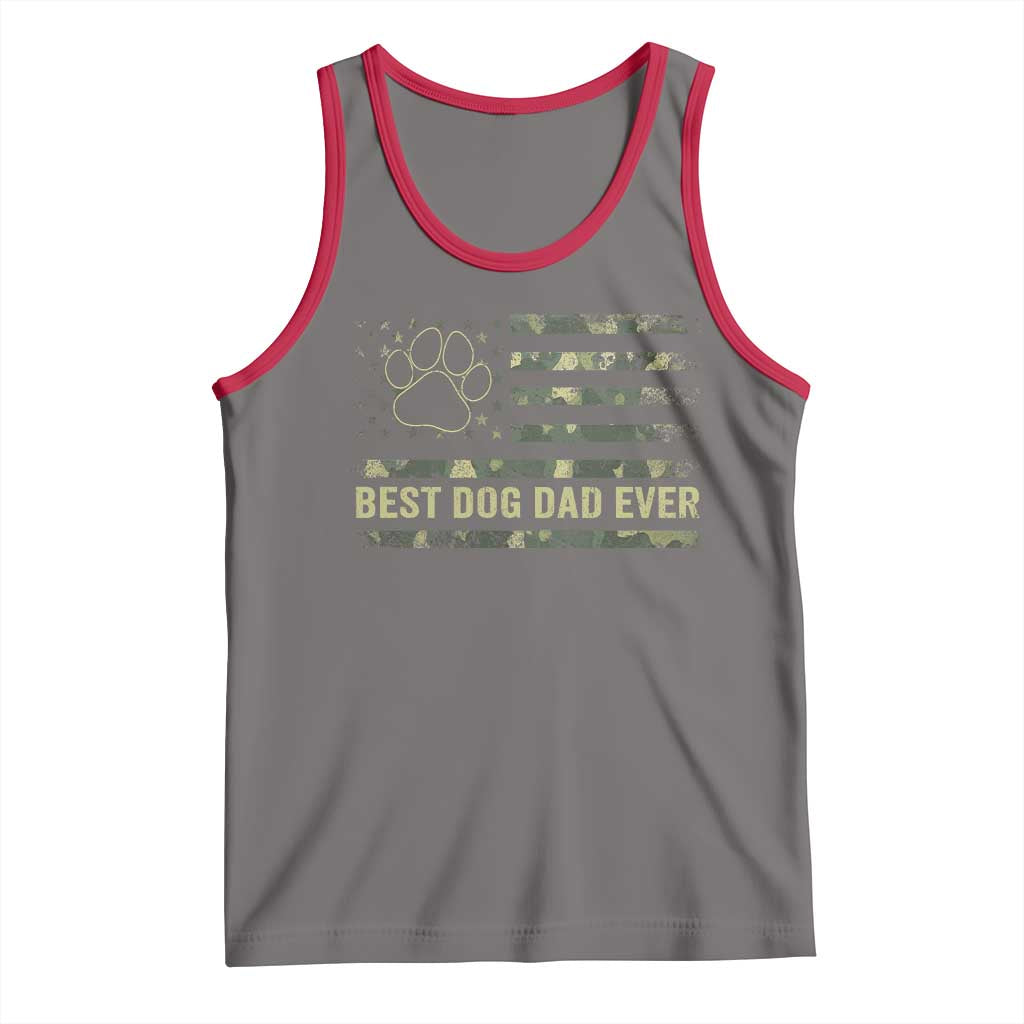 Best Dog Dad Ever Tank Top Camo American Flag USA Fathers Day Gift for Dog Lovers - Wonder Print Shop