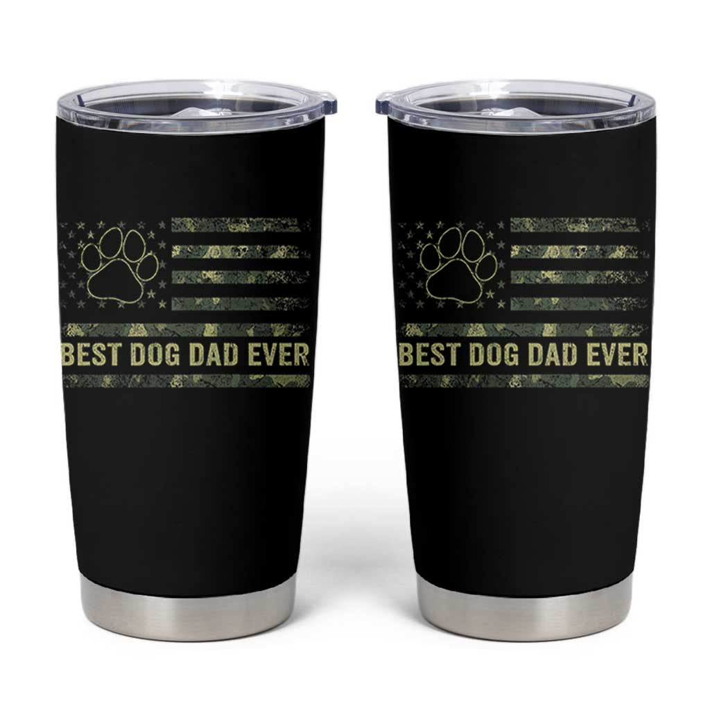 Best Dog Dad Ever Tumbler Cup Camo American Flag USA Fathers Day Gift for Dog Lovers - Wonder Print Shop