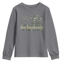 Best Dog Dad Ever Youth Sweatshirt Camo American Flag USA Fathers Day Gift for Dog Lovers - Wonder Print Shop