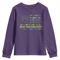 Best Dog Dad Ever Youth Sweatshirt Camo American Flag USA Fathers Day Gift for Dog Lovers - Wonder Print Shop