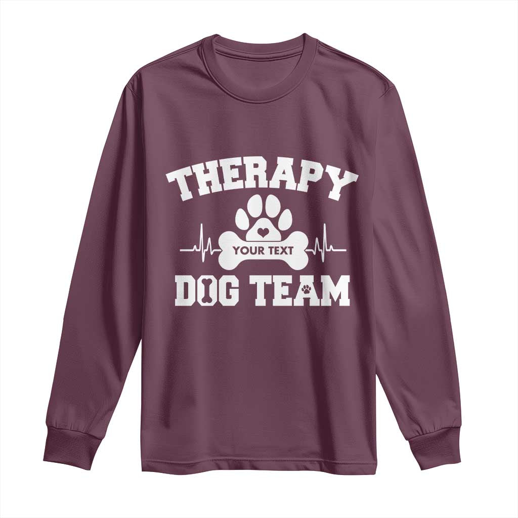 Personalized Therapy Dog Team Long Sleeve Shirt Custom Name - Wonder Print Shop