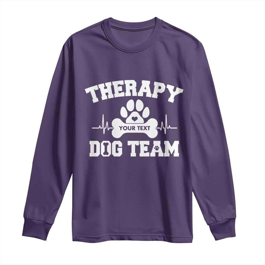 Personalized Therapy Dog Team Long Sleeve Shirt Custom Name - Wonder Print Shop