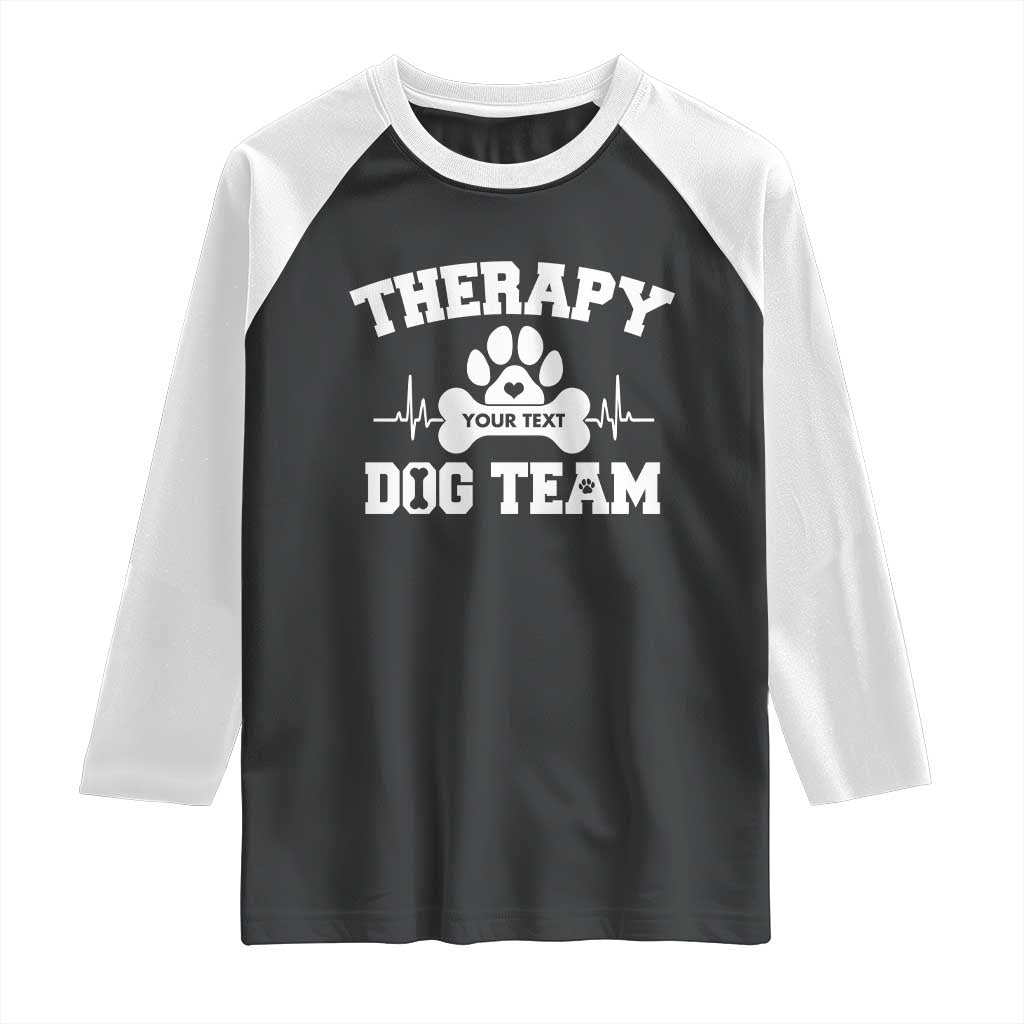 Personalized Therapy Dog Team Raglan Shirt Custom Name - Wonder Print Shop