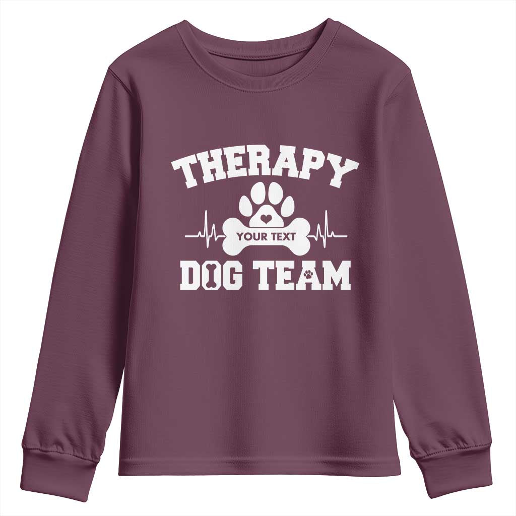 Personalized Therapy Dog Team Youth Sweatshirt Custom Name - Wonder Print Shop