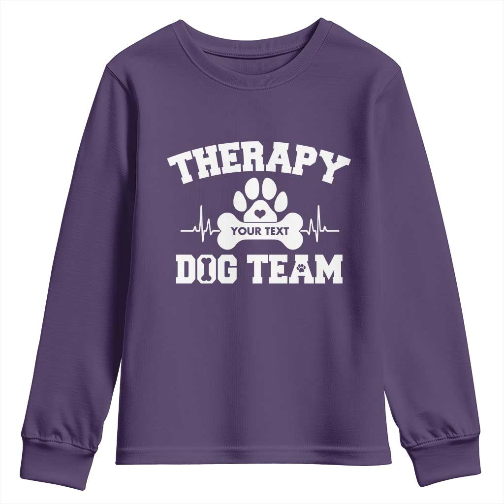 Personalized Therapy Dog Team Youth Sweatshirt Custom Name - Wonder Print Shop