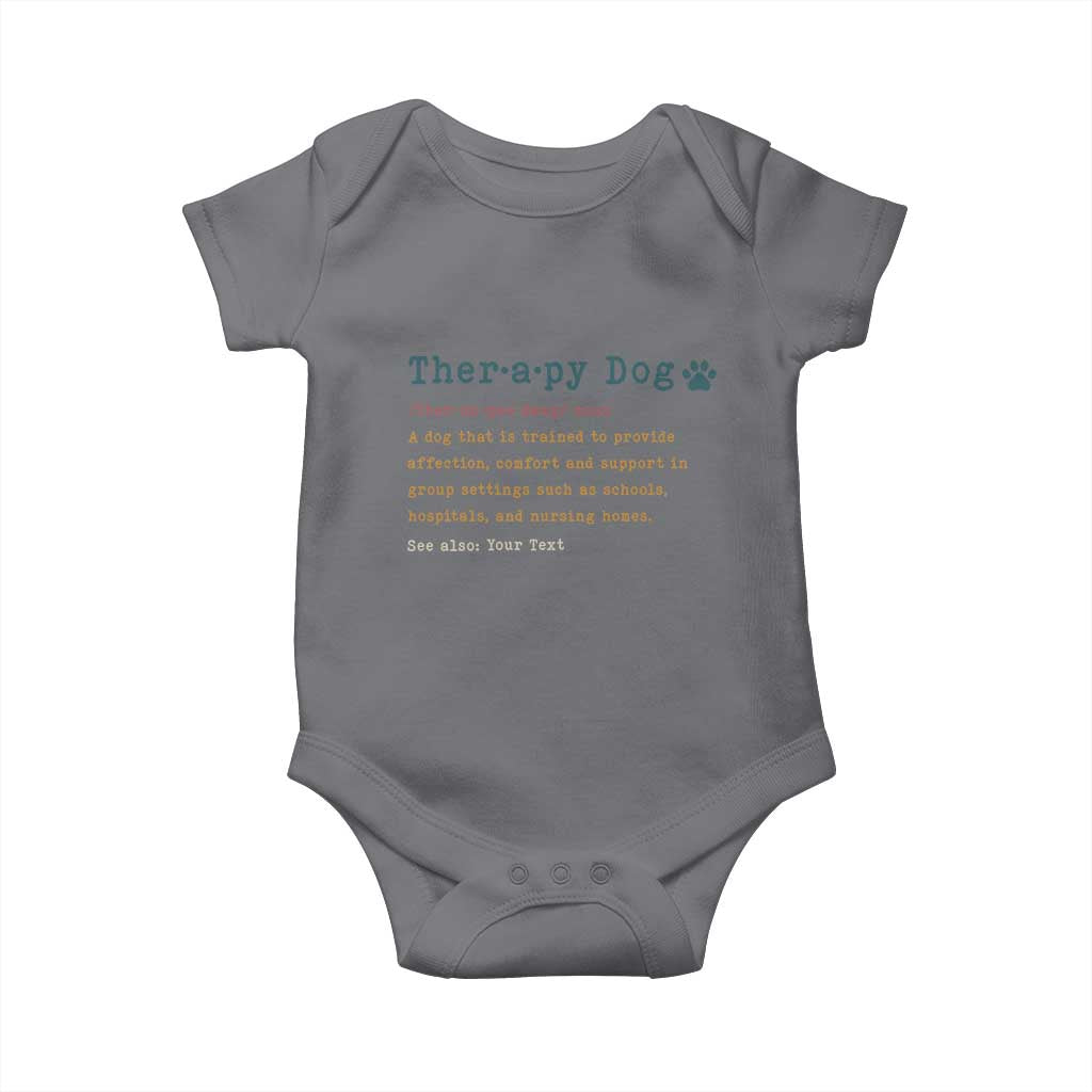 Personalized Therapy Dog Baby Onesie Retro Custom Name Pet Partners - Wonder Print Shop