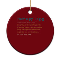 Personalized Therapy Dog Ceramic Ornament Retro Custom Name Pet Partners - Wonder Print Shop
