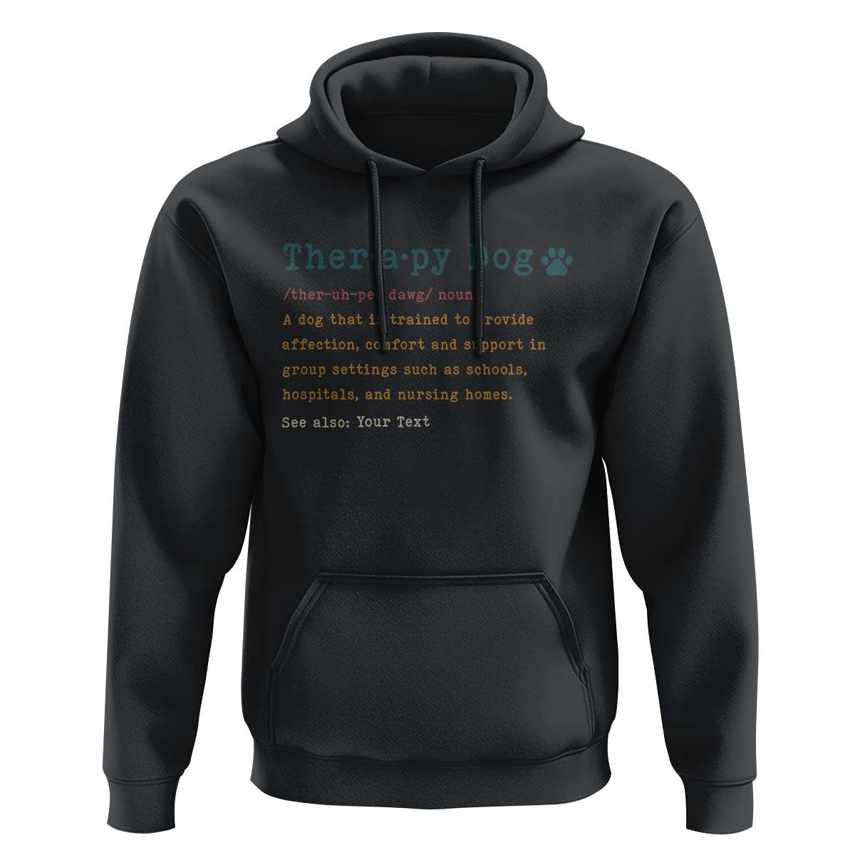 Personalized Therapy Dog Hoodie Retro Custom Name Pet Partners - Wonder Print Shop