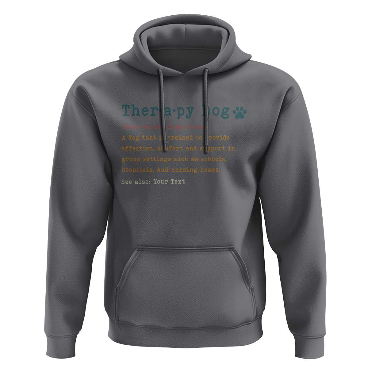 Personalized Therapy Dog Hoodie Retro Custom Name Pet Partners - Wonder Print Shop