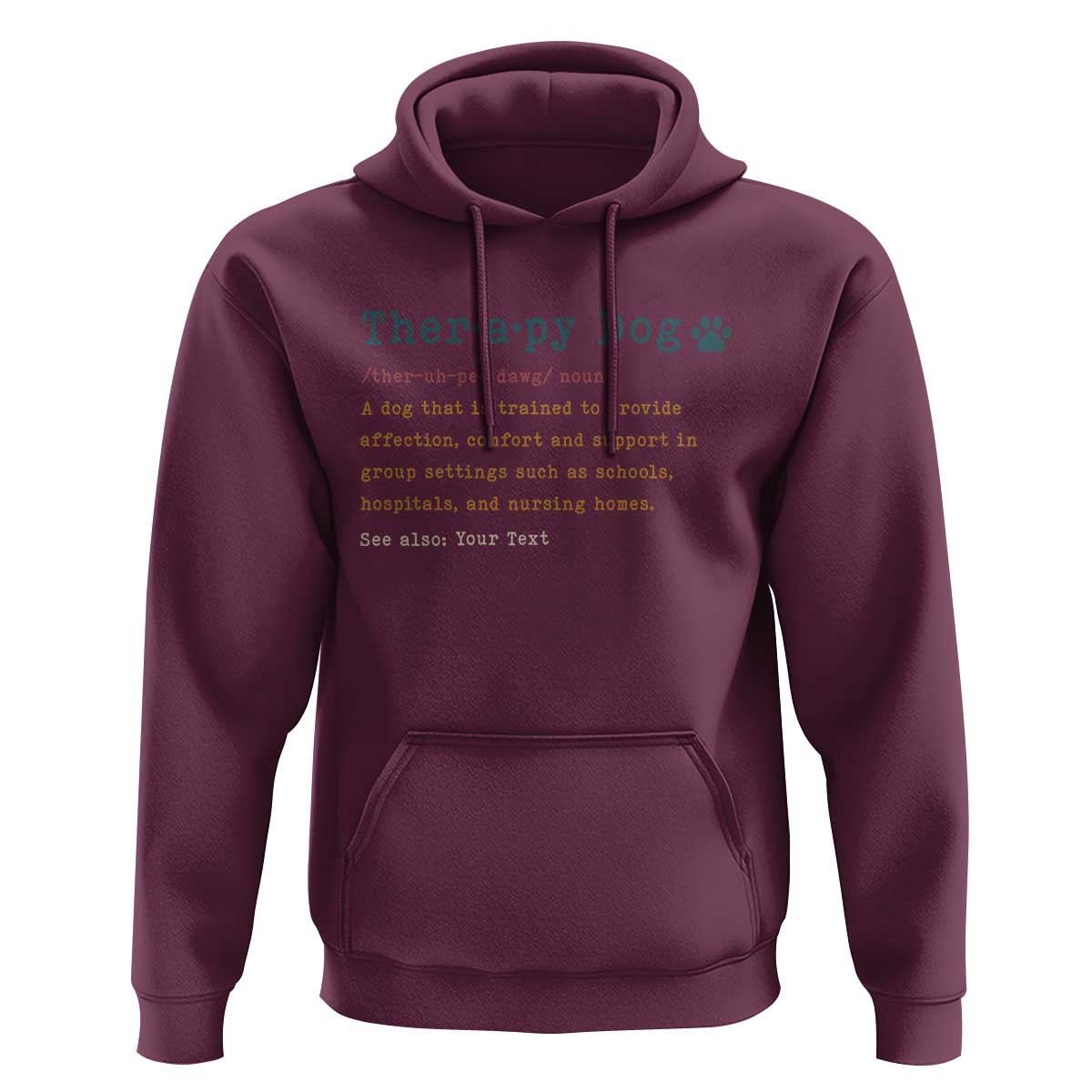 Personalized Therapy Dog Hoodie Retro Custom Name Pet Partners - Wonder Print Shop