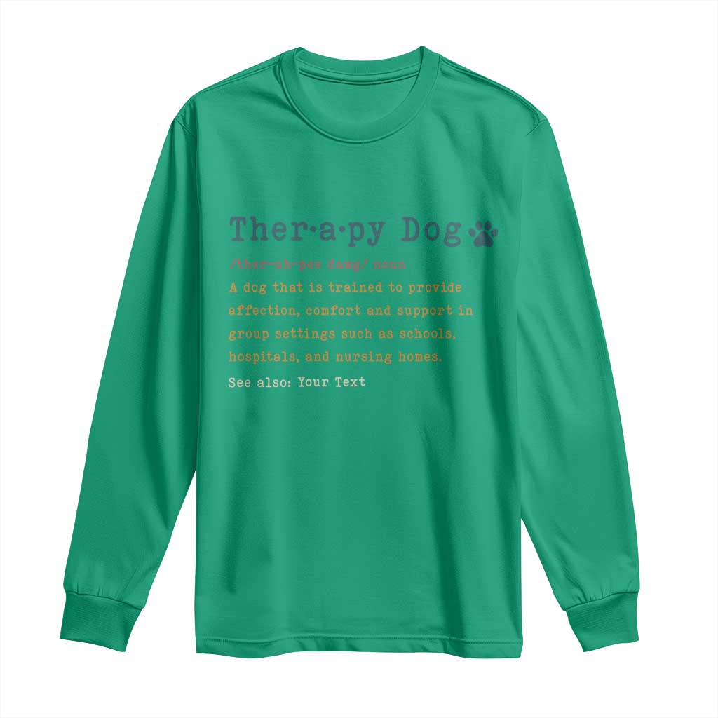 Personalized Therapy Dog Long Sleeve Shirt Retro Custom Name Pet Partners - Wonder Print Shop