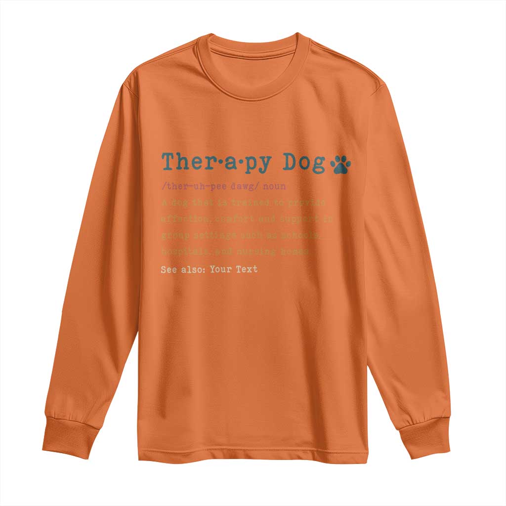 Personalized Therapy Dog Long Sleeve Shirt Retro Custom Name Pet Partners - Wonder Print Shop