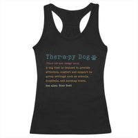 Personalized Therapy Dog Racerback Tank Top Retro Custom Name Pet Partners - Wonder Print Shop