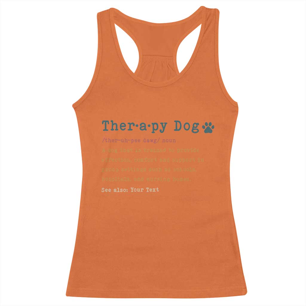 Personalized Therapy Dog Racerback Tank Top Retro Custom Name Pet Partners - Wonder Print Shop