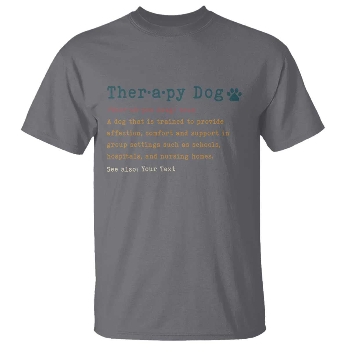 Personalized Therapy Dog T Shirt Retro Custom Name Pet Partners - Wonder Print Shop